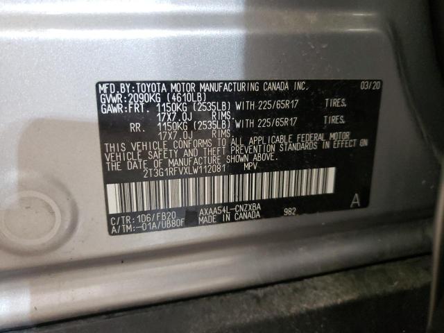 Photo 10 from auction – 2020 TOYOTA RAV4 LE with VIN 2T3G1RFVXLW112081