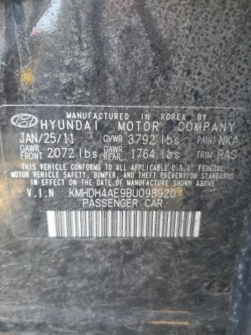 Photo 10 from auction – 2011 HYUNDAI ELANTRA GL with VIN KMHDH4AE9BU098920