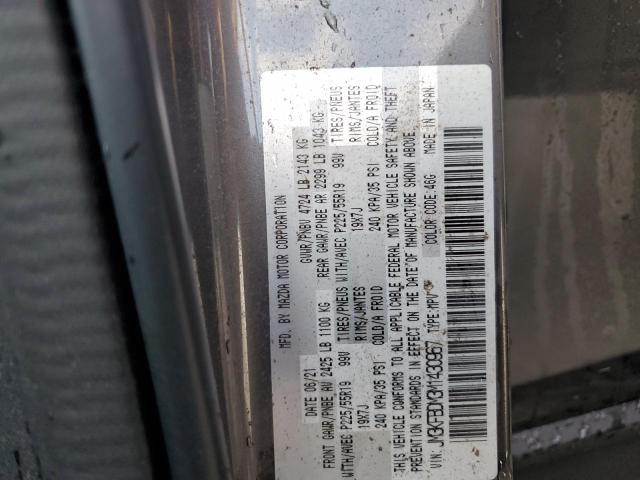 Photo 10 from auction – 2021 MAZDA CX-5 GRAND with VIN JM3KFBDM3M1430967