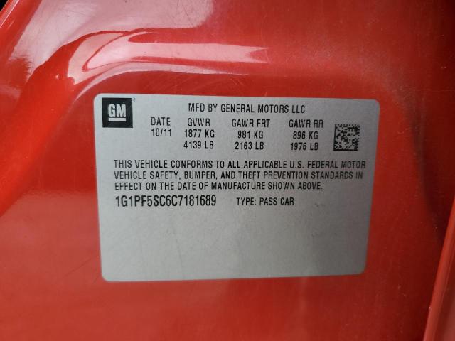 Photo 10 from auction – 2012 CHEVROLET CRUZE LT with VIN 1G1PF5SC6C7181689