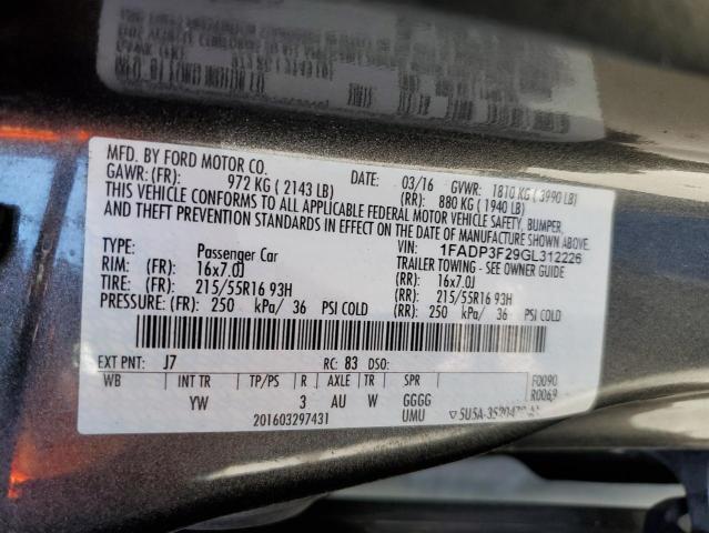 Photo 10 from auction – 2016 FORD FOCUS SE with VIN 1FADP3F29GL312226