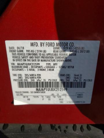 Photo 10 from auction – 2018 FORD ECOSPORT S with VIN MAJ6P1UL8JC212599