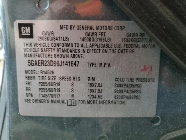 Photo 10 from auction – 2009 BUICK ENCLAVE CX with VIN 5GAER23D99J141647