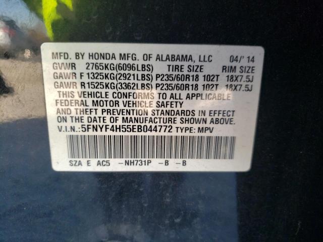 Photo 10 from auction – 2014 HONDA PILOT EXL with VIN 5FNYF4H55EB044772