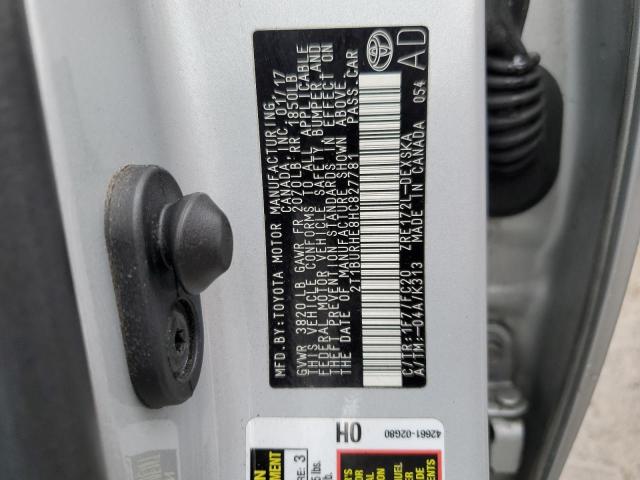 Photo 10 from auction – 2017 TOYOTA COROLLA L with VIN 2T1BURHE8HC827781