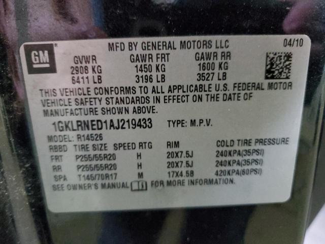 Photo 10 from auction – 2010 GMC ACADIA SLT with VIN 1GKLRNED1AJ219433