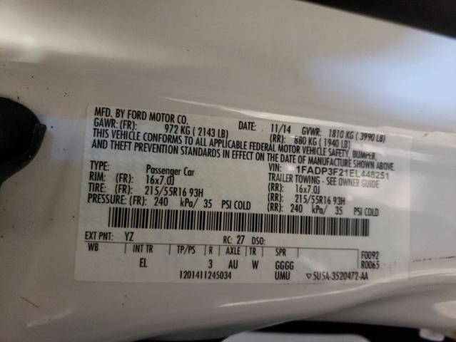 Photo 10 from auction – 2014 FORD FOCUS SE with VIN 1FADP3F21EL448251