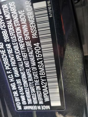 Photo 10 from auction – 2021 PORSCHE TAYCAN with VIN WP0AA2Y18MSA15904