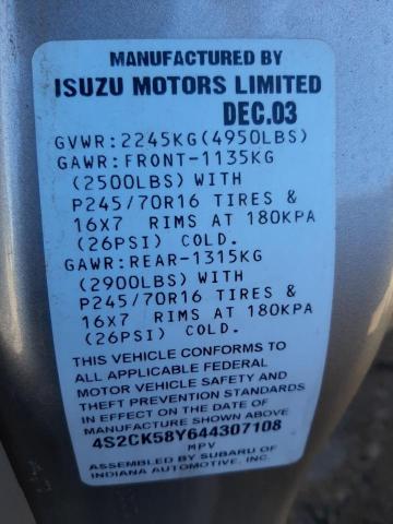 Photo 10 from auction – 2004 ISUZU RODEO S with VIN 4S2CK58Y644307108