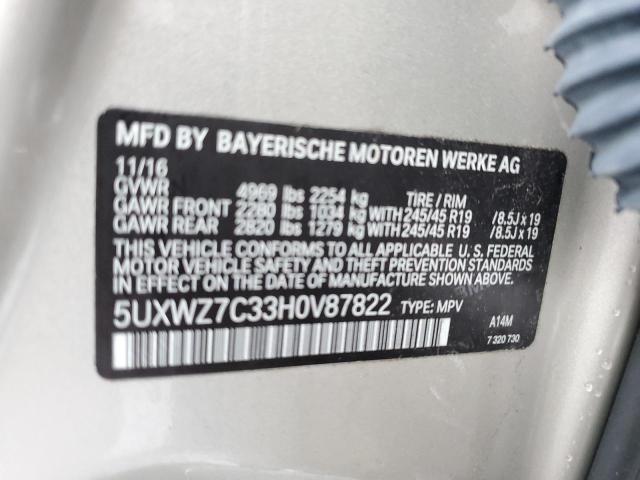 Photo 10 from auction – 2017 BMW X3 SDRIVE2 with VIN 5UXWZ7C33H0V87822