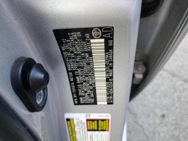 Photo 10 from auction – 2012 TOYOTA COROLLA BA with VIN 2T1BU4EE2CC886888