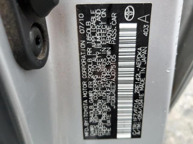 Photo 10 from auction – 2010 TOYOTA COROLLA BA with VIN JTDBU4EE7AJ075105