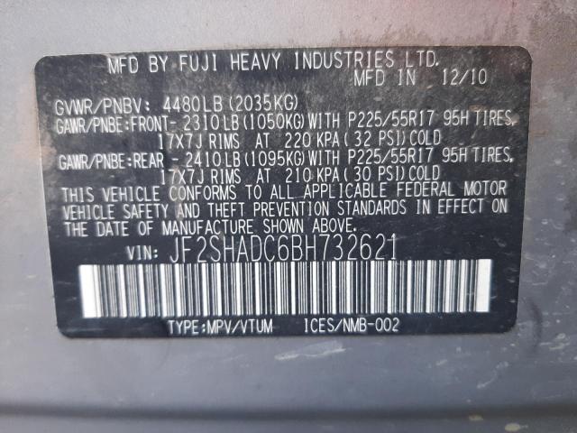 Photo 10 from auction – 2011 SUBARU FORESTER 2 with VIN JF2SHADC6BH732621
