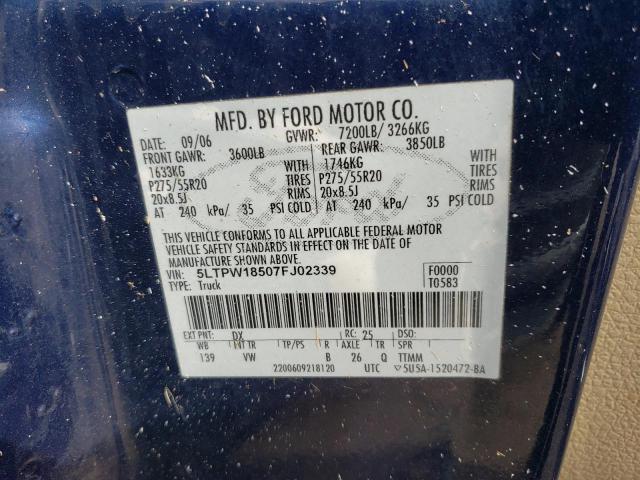 Photo 10 from auction – 2007 LINCOLN MARK LT with VIN 5LTPW18507FJ02339
