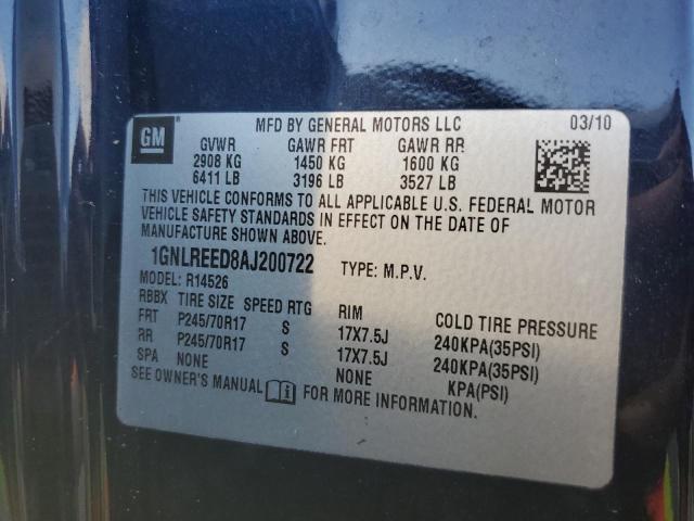 Photo 10 from auction – 2010 CHEVROLET TRAVERSE L with VIN 1GNLREED8AJ200722