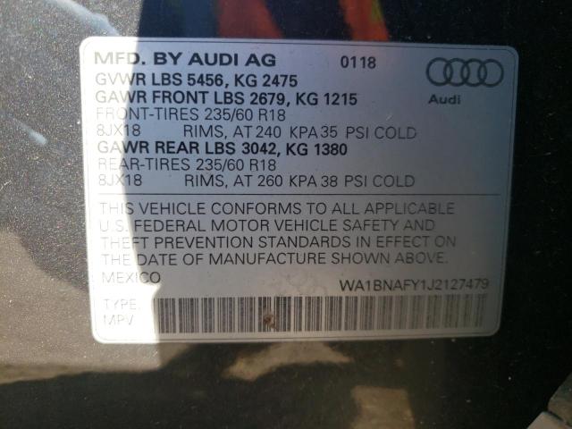 Photo 10 from auction – 2018 AUDI Q5 PREMIUM with VIN WA1BNAFY1J2127479