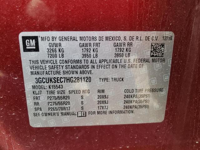 Photo 10 from auction – 2017 CHEVROLET SILVERADO with VIN 3GCUKSEC7HG281120