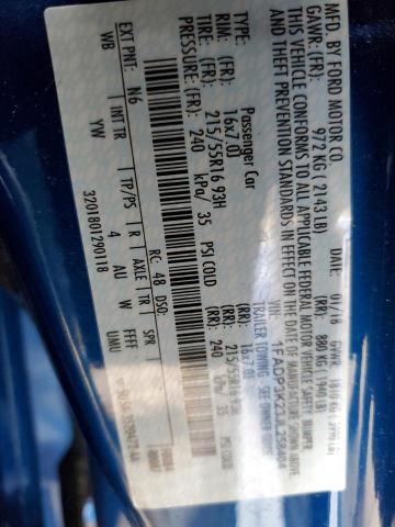 Photo 10 from auction – 2018 FORD FOCUS SE with VIN 1FADP3K23JL258404