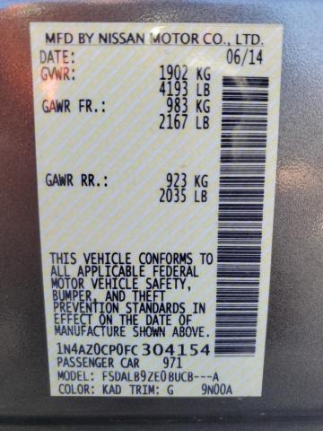 Photo 10 from auction – 2015 NISSAN LEAF S with VIN 1N4AZ0CP0FC304154
