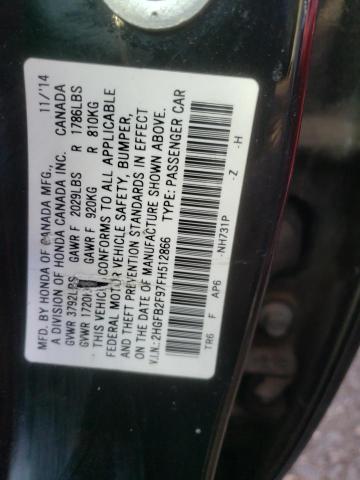 Photo 10 from auction – 2015 HONDA CIVIC EXL with VIN 2HGFB2F97FH512866