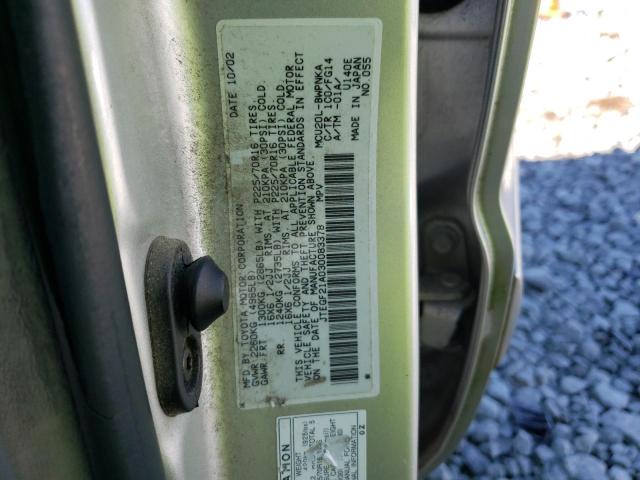 Photo 10 from auction – 2003 TOYOTA HIGHLANDER with VIN JTEGF21A030083378