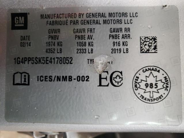 Photo 10 from auction – 2014 BUICK VERANO with VIN 1G4PP5SK5E4178052