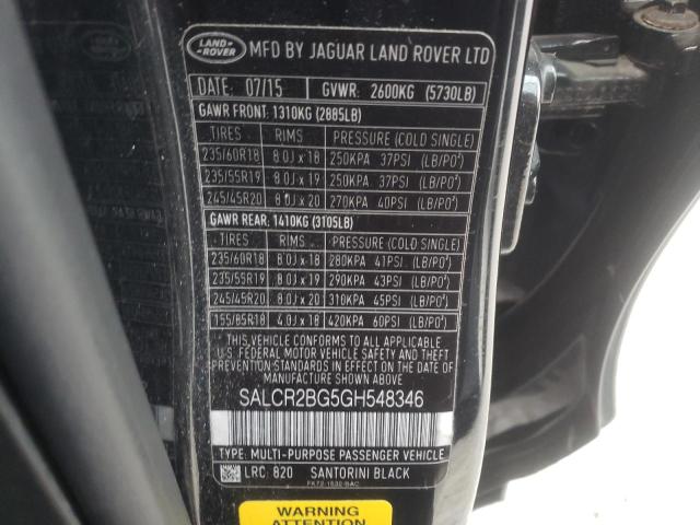 Photo 10 from auction – 2016 LAND ROVER DISCOVERY with VIN SALCR2BG5GH548346