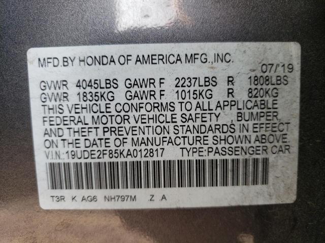 Photo 10 from auction – 2019 ACURA ILX PREMIU with VIN 19UDE2F85KA012817