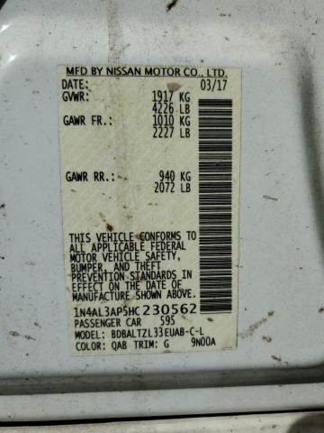 Photo 10 from auction – 2017 NISSAN ALTIMA 2.5 with VIN 1N4AL3AP5HC230562