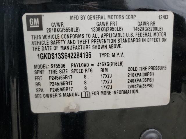 Photo 10 from auction – 2004 GMC ENVOY with VIN 1GKDS13S642284196