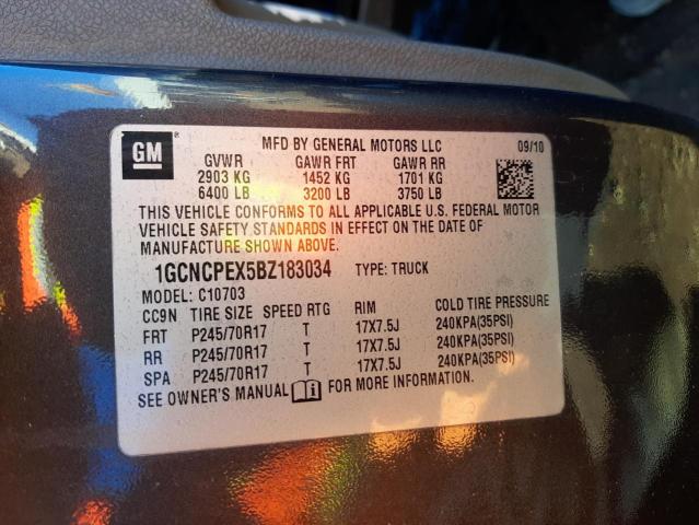 Photo 10 from auction – 2011 CHEVROLET SILVERADO with VIN 1GCNCPEX5BZ183034