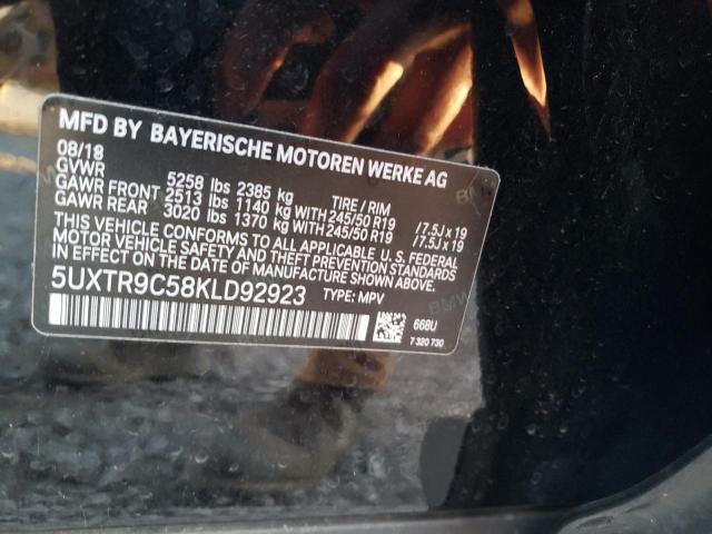 Photo 10 from auction – 2019 BMW X3 XDRIVE3 with VIN 5UXTR9C58KLD92923