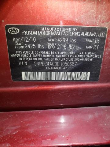 Photo 10 from auction – 2011 HYUNDAI SONATA SE with VIN 5NPEC4AC9BH050687