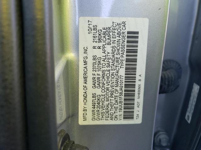 Photo 10 from auction – 2018 ACURA TLX TECH with VIN 19UUB1F58JA010177