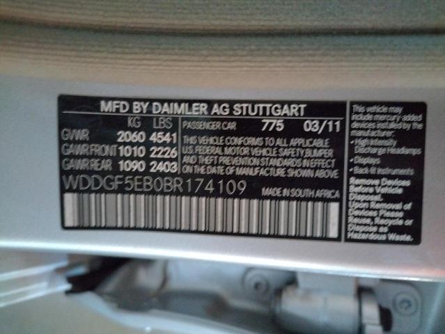 Photo 10 from auction – 2011 MERCEDES-BENZ C 300 with VIN WDDGF5EB0BR174109