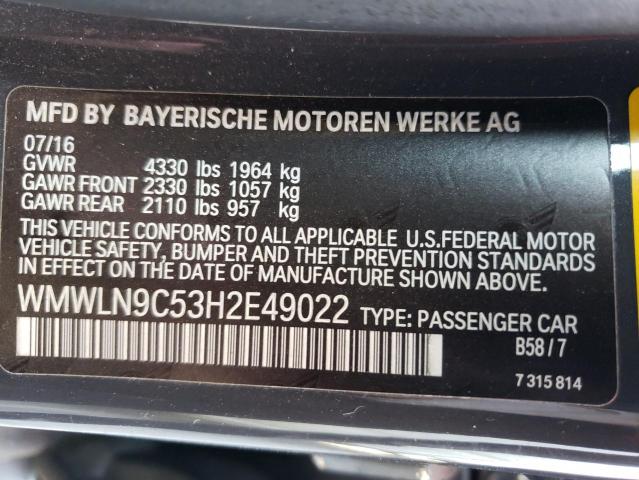 Photo 10 from auction – 2017 MINI COOPER S C with VIN WMWLN9C53H2E49022