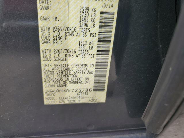 Photo 10 from auction – 2015 NISSAN FRONTIER S with VIN 1N6AD0ER4FN725786