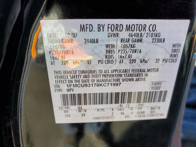 Photo 10 from auction – 2008 FORD ESCAPE XLT with VIN 1FMCU93178KC71997