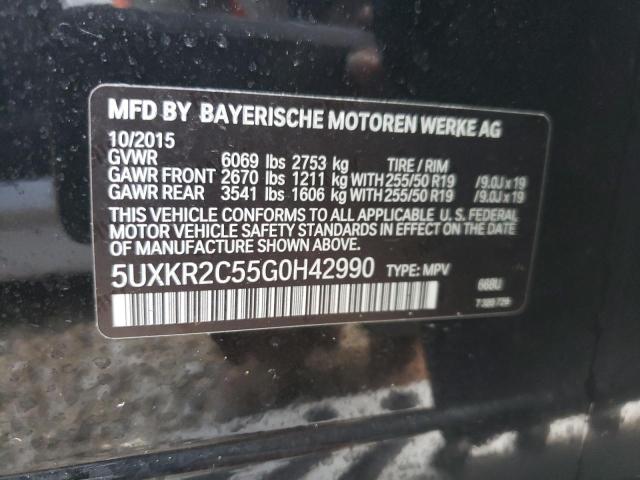 Photo 10 from auction – 2016 BMW X5 SDRIVE3 with VIN 5UXKR2C55G0H42990