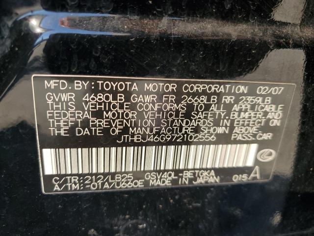 Photo 10 from auction – 2007 LEXUS ES 350 with VIN JTHBJ46G972102556