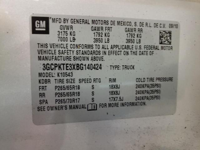 Photo 10 from auction – 2011 CHEVROLET SILVERADO with VIN 3GCPKTE3XBG140424