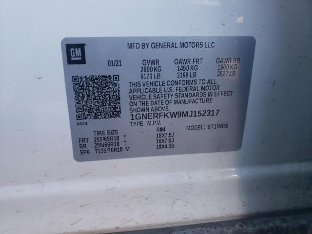 Photo 10 from auction – 2021 CHEVROLET TRAVERSE L with VIN 1GNERFKW9MJ152317