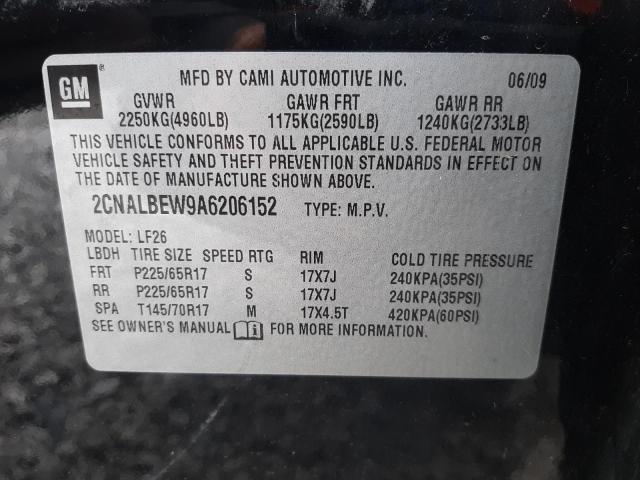 Photo 10 from auction – 2010 CHEVROLET EQUINOX LS with VIN 2CNALBEW9A6206152