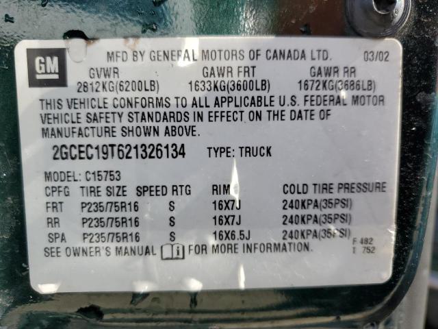 Photo 10 from auction – 2002 CHEVROLET SILVERADO with VIN 2GCEC19T621326134