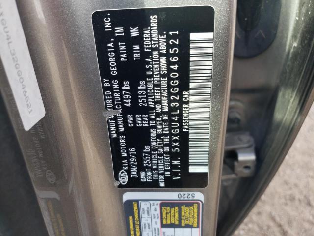 Photo 10 from auction – 2016 KIA OPTIMA EX with VIN 5XXGU4L32GG046521