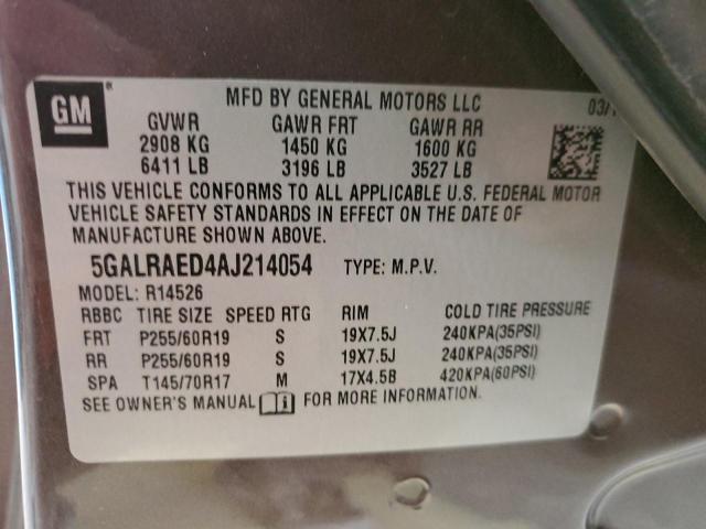 Photo 10 from auction – 2010 BUICK ENCLAVE CX with VIN 5GALRAED4AJ214054