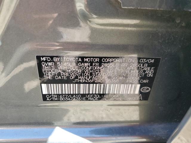 Photo 10 from auction – 2004 LEXUS LS 430 with VIN JTHBN36F240155368