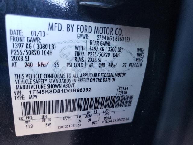 Photo 10 from auction – 2013 FORD EXPLORER X with VIN 1FM5K8D81DGB96392