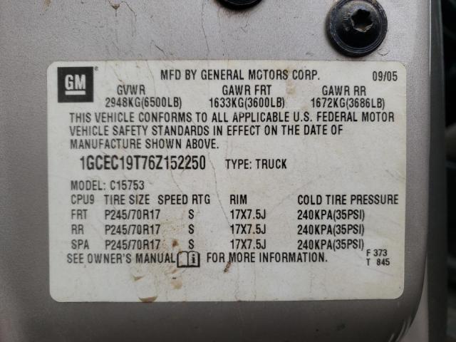 Photo 10 from auction – 2006 CHEVROLET SILVERADO with VIN 1GCEC19T76Z152250