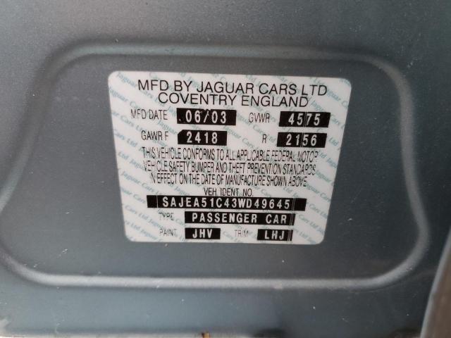 Photo 10 from auction – 2003 JAGUAR X-TYPE 3.0 with VIN SAJEA51C43WD49645